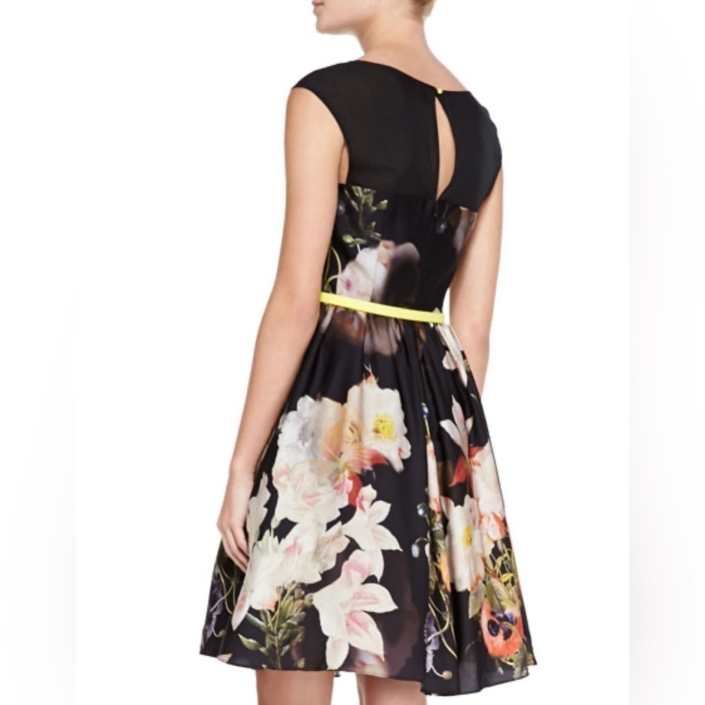 TED BAKER London Cameela Opulent Bloom Floral Midi Dress Mini Size 0 / US 2 - Picture 2 of 15